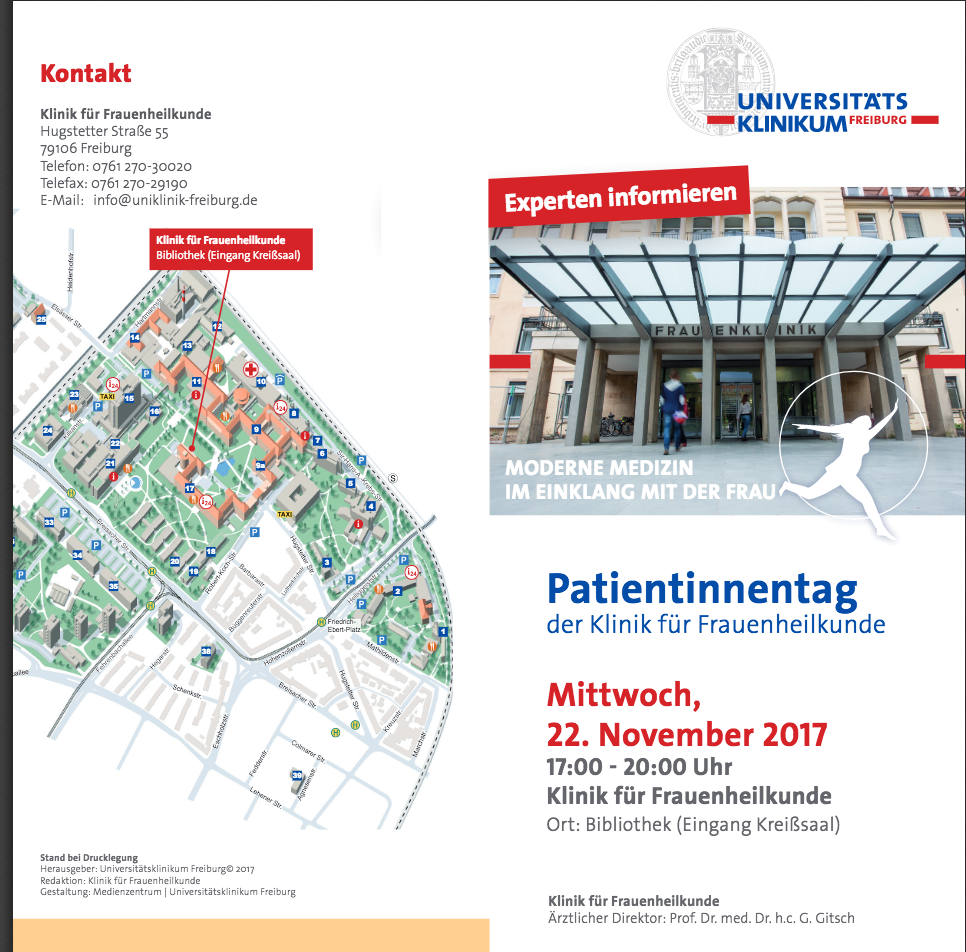 Infoveranstaltung  am 22. November 2017 zu Beckenboden, HPV-Impfung und Krebstherapien 