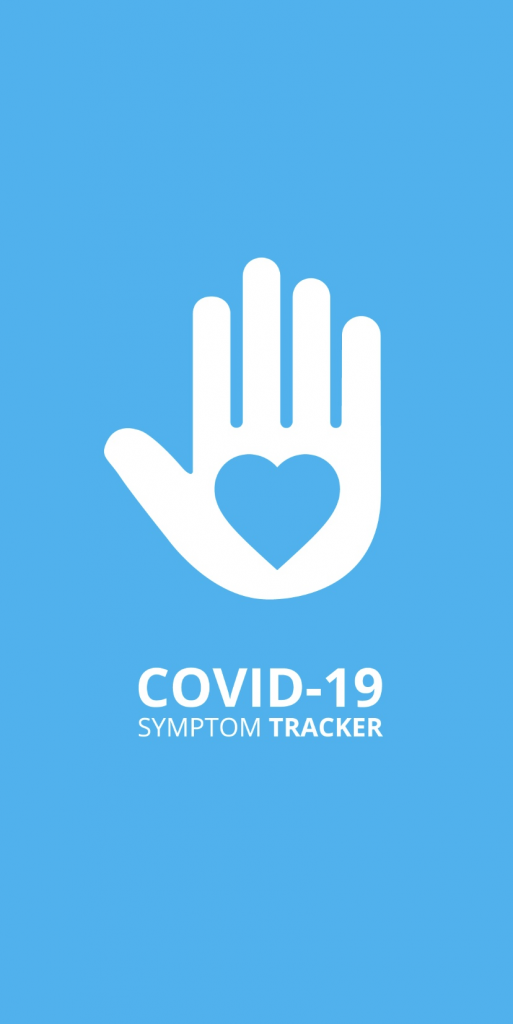 Bild zeigt die Startseite der App für Covid 19